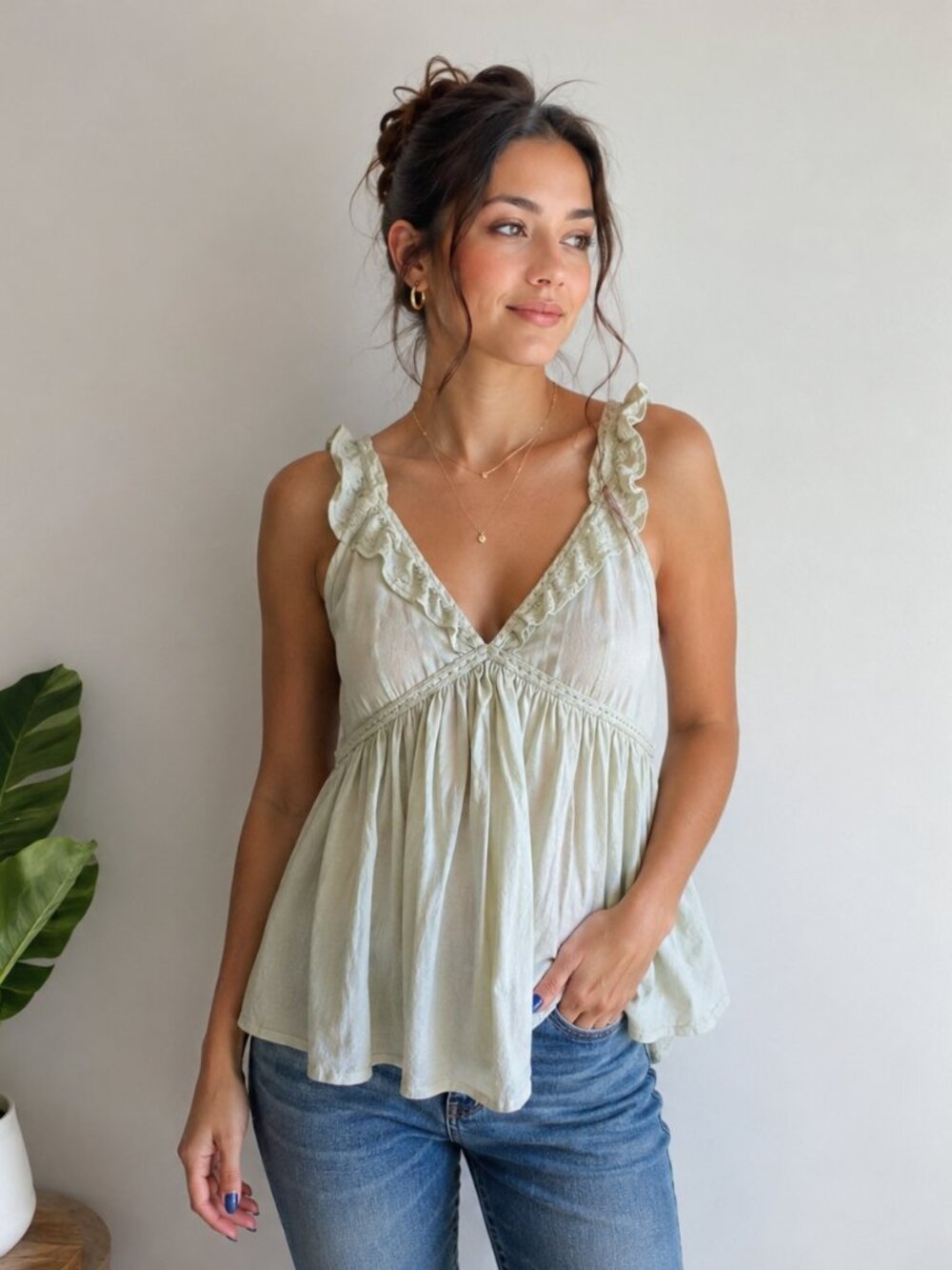 Very Feminine Green Tank by Eden